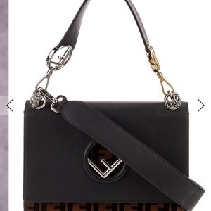 Fendi Black and Brown Shoulder Bag
